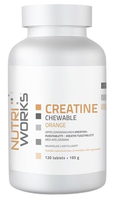 Nutriworks creatine chewable 120 žvýkacích tablet - pomaranč
