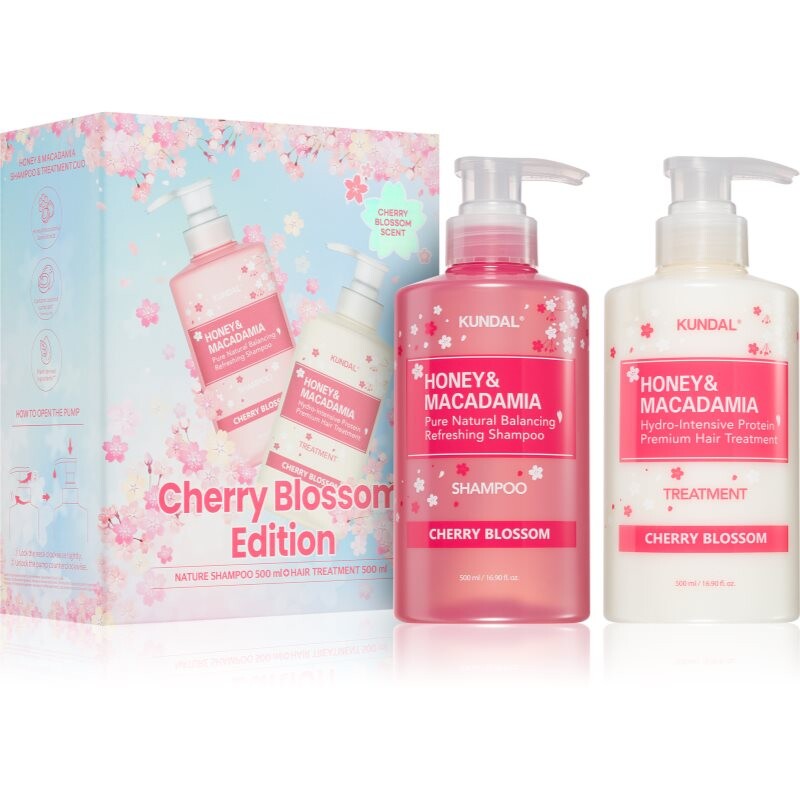 KUNDAL Honey & Macadamia Cherry Blossom Edition darčeková sada na vlasy