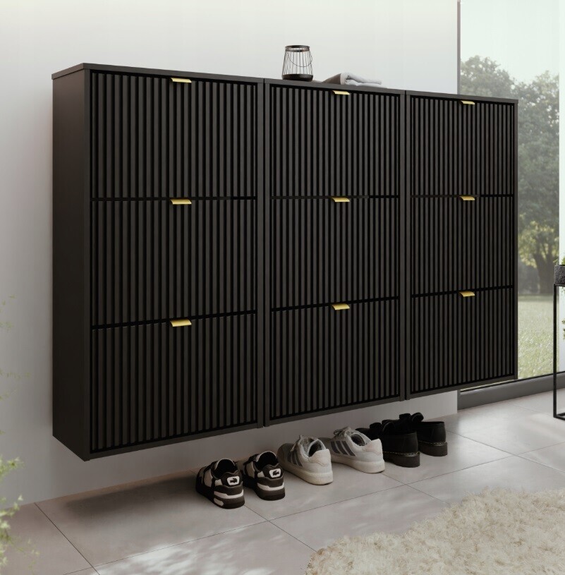 KIER Závesný botník LARO 3 | čierna