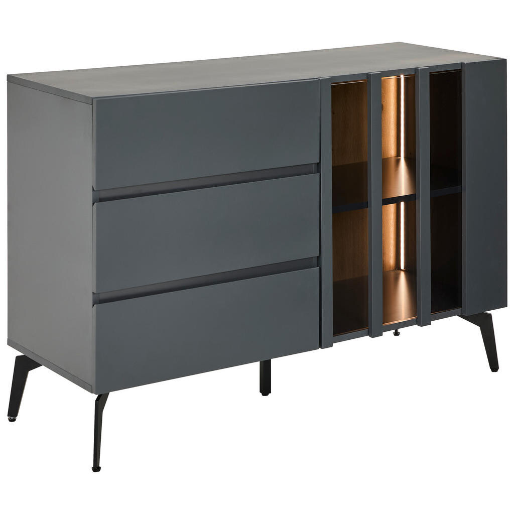 Novel KOMODA, sivá, čierna, 110/76,3/41,5 cm