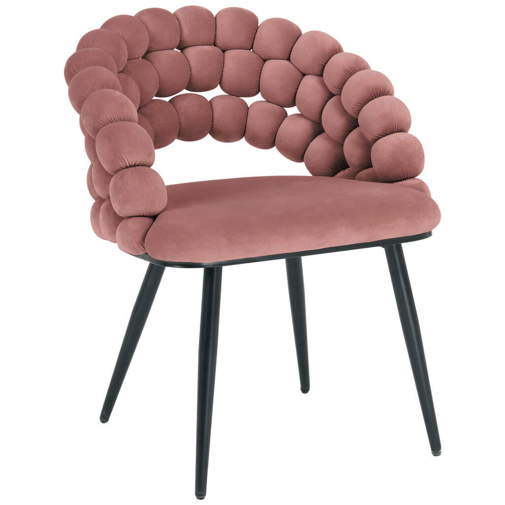 Novel STOLIČKA S PODRÚČKAMI, železo, zamat, ružová, čierna