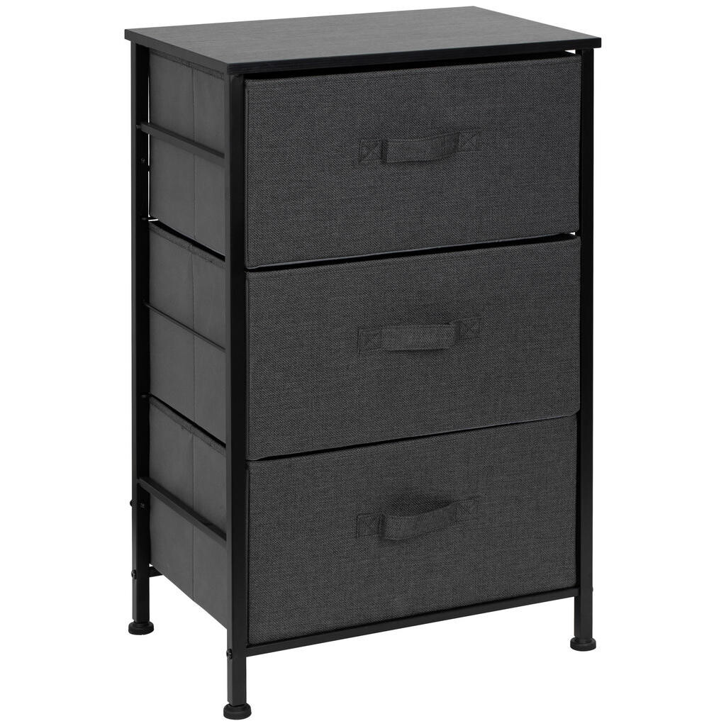 PBJ KOMODA, čierna, tmavosivá, 45/71.5/30 cm