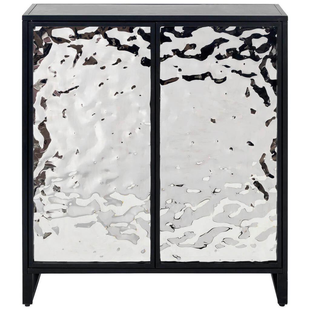 MID.YOU KOMODA, čierna, strieborná, 80/88/31 cm