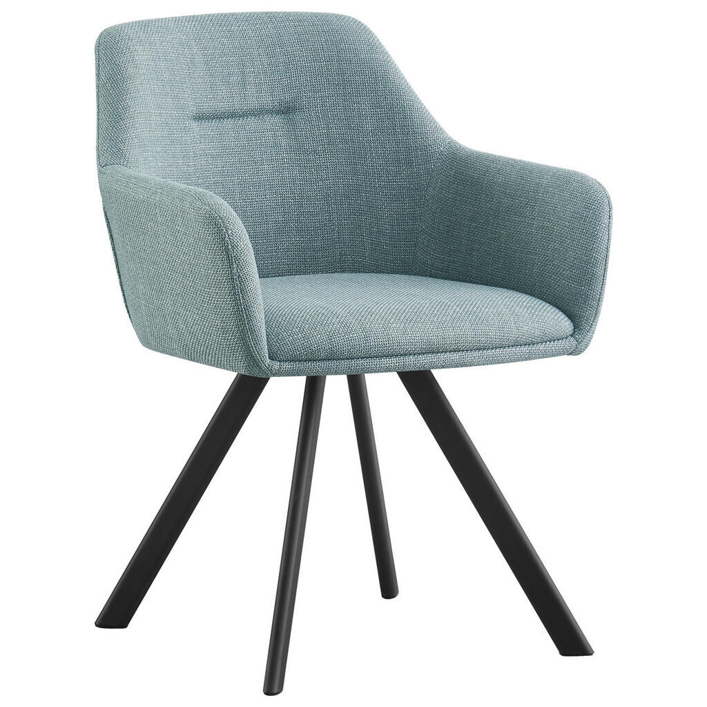 Hom`in STOLIČKA S PODRÚČKAMI, železo, tkaná textília, čierna, jadeitovozelená