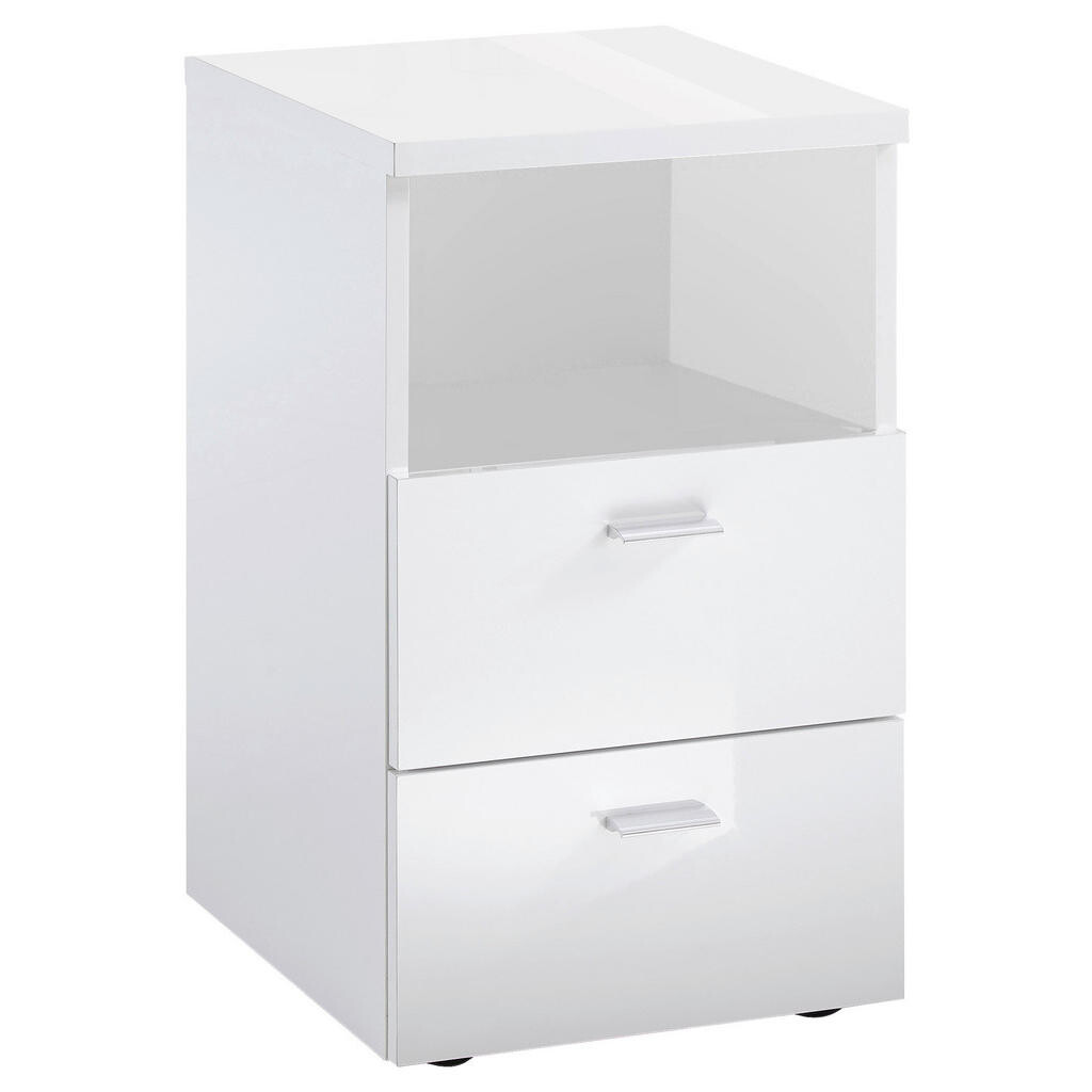 Carryhome NOČNÝ STOLÍK, biela s vysokým leskom, 35/62/40 cm