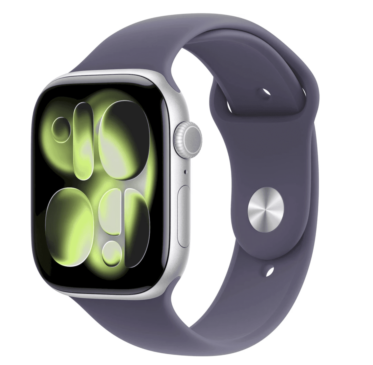 APPLE Watch 11 GPS + Cellular 46mm Strieborný hliník s hmlovo fialovým športovým remienkom - M/L