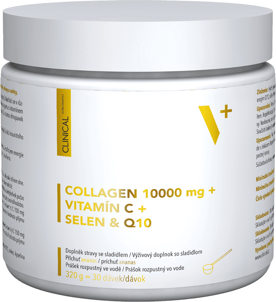 CLINICAL NUTRICOSMETICS Collagen 10 000mg + vitamín C + selén & Q10, 320 g