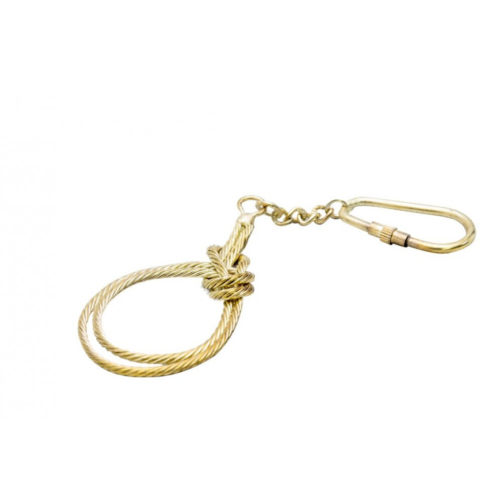 Mosadzný prívesok na kľúče s dvojitým uzlom - zlatý