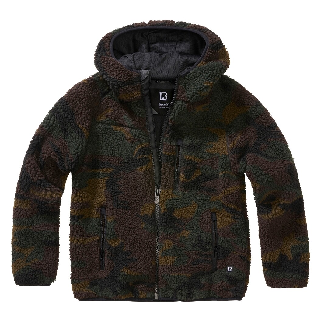 Mikina detská Brandit Kids Teddyfleecejacket - woodland, 134/140