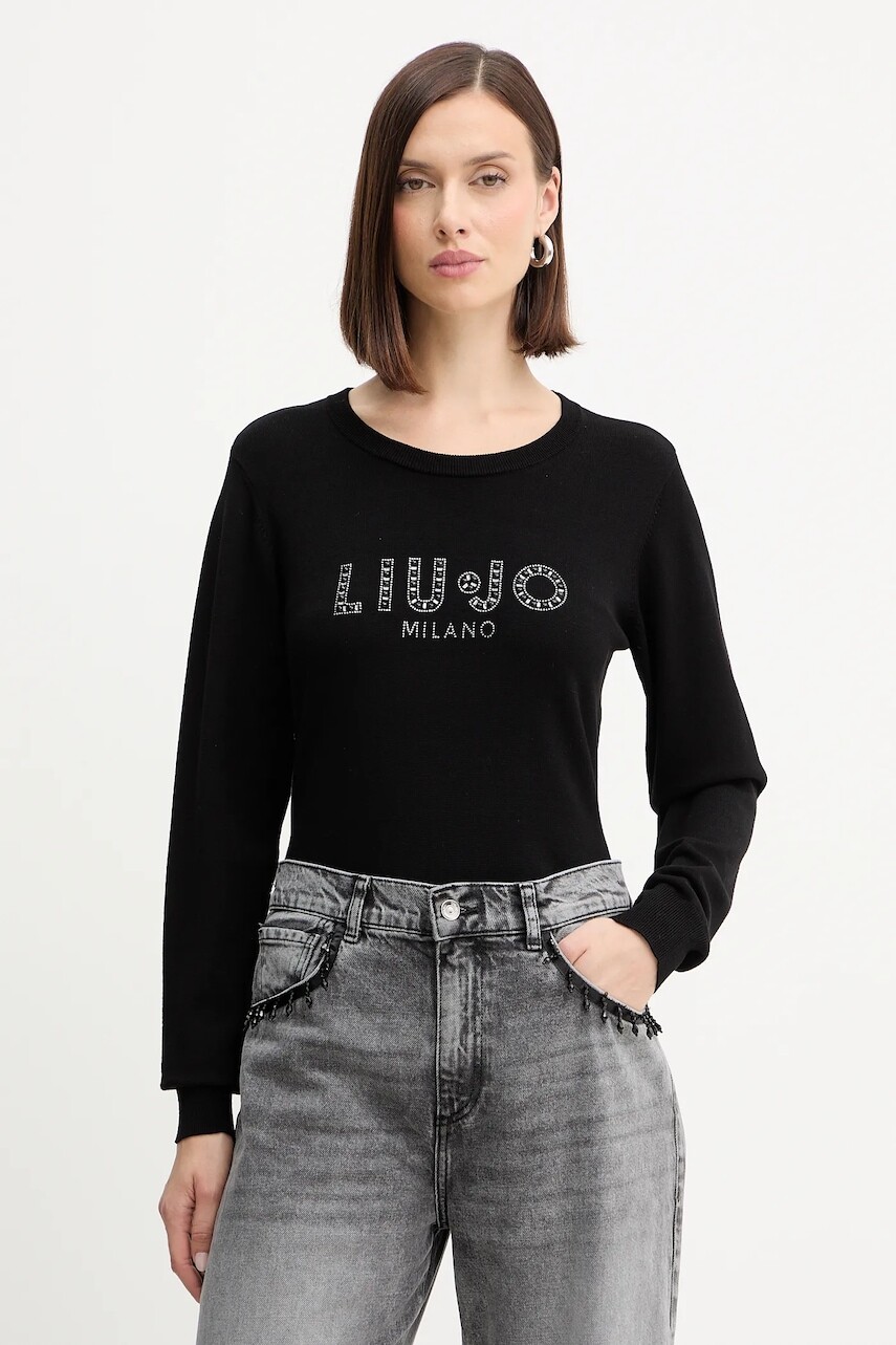 Sveter Liu Jo čierna farba, ľahký, TF5248.MS63L