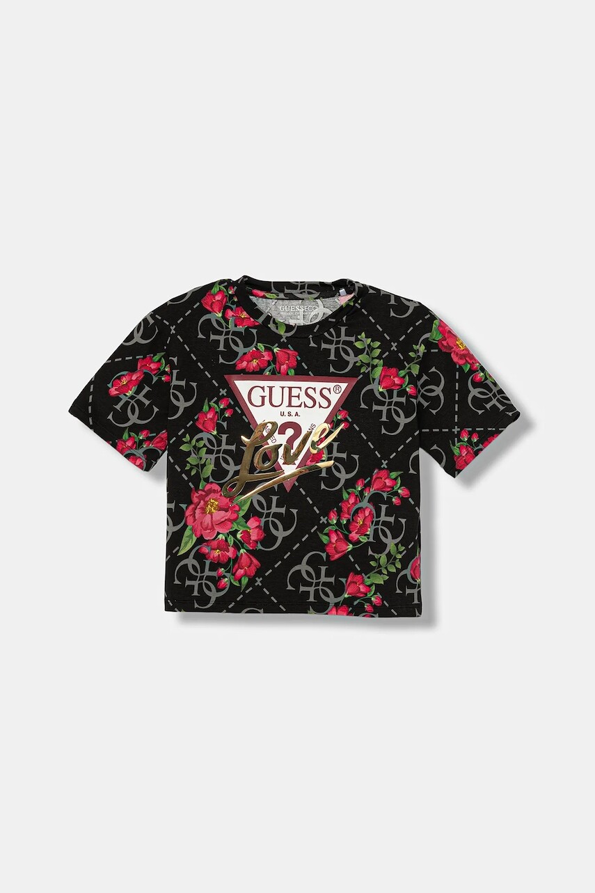 Detské tričko Guess čierna farba, J5BI10 J1314