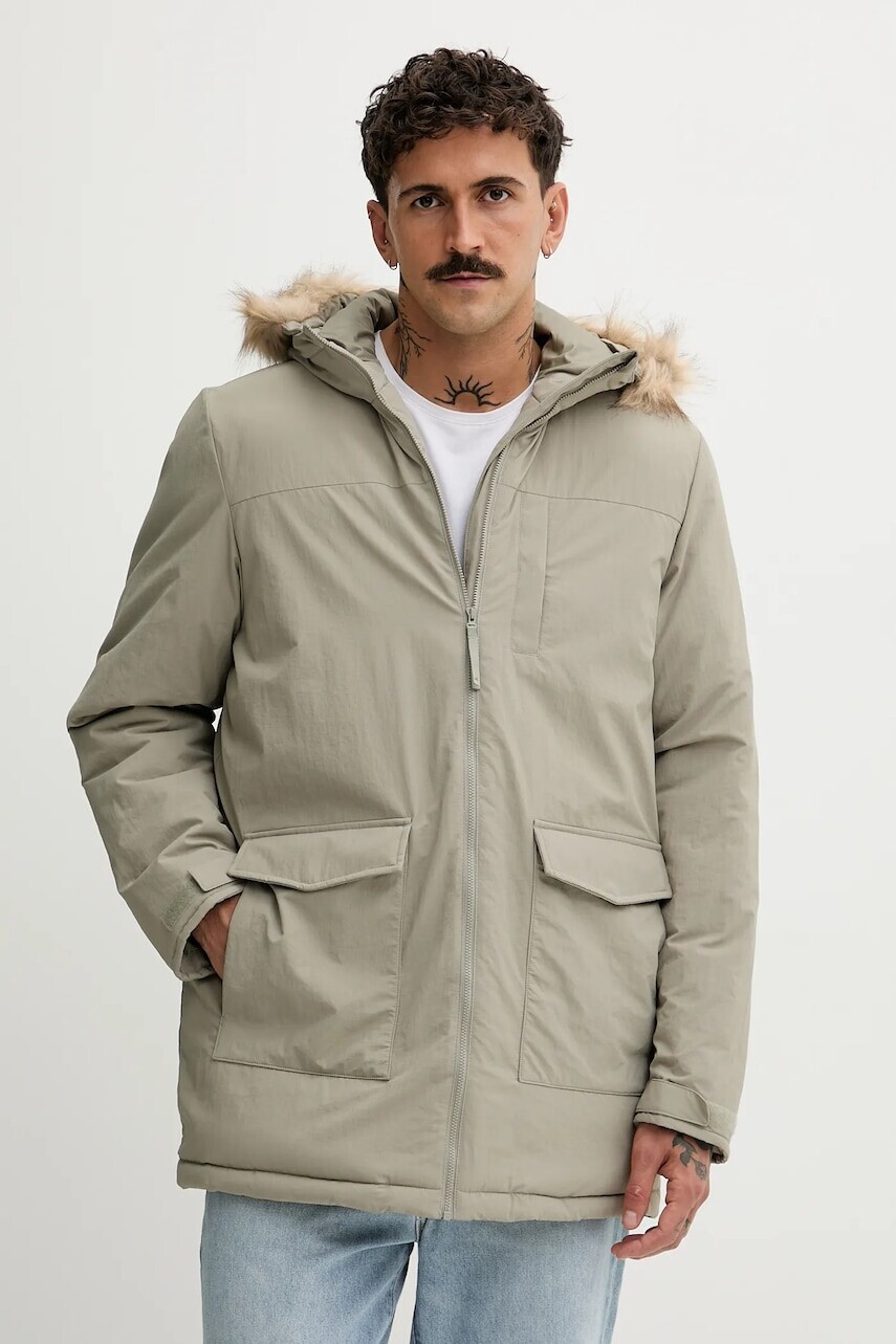 Bunda adidas Paveric zelená farba, zimná, JX7747