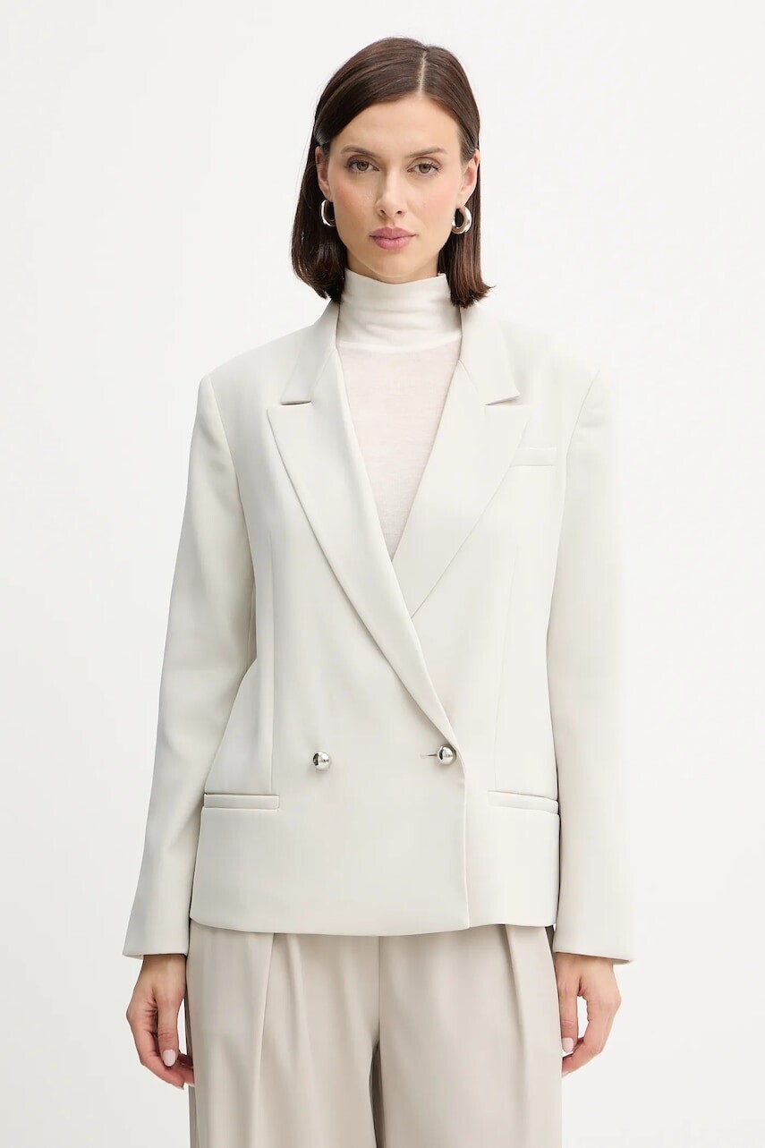 Sako Armani Exchange béžová farba, dvojradové, jednofarebné, XW001281 AF16125