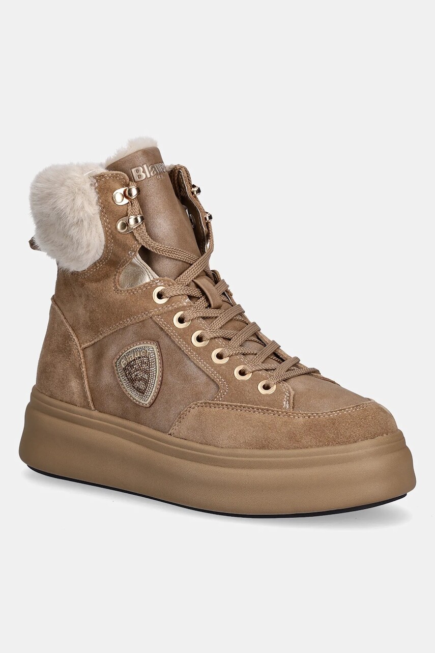 Členkové topánky Blauer EMERY béžová farba, na platforme, zateplené, F5EMERY01/SWA