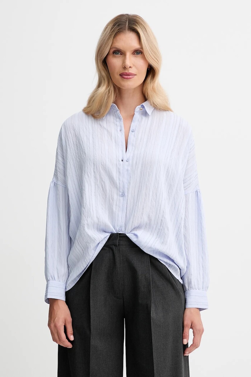 Košeľa Sessun modrá farba, voľný strih, s klasickým golierom, 25110001