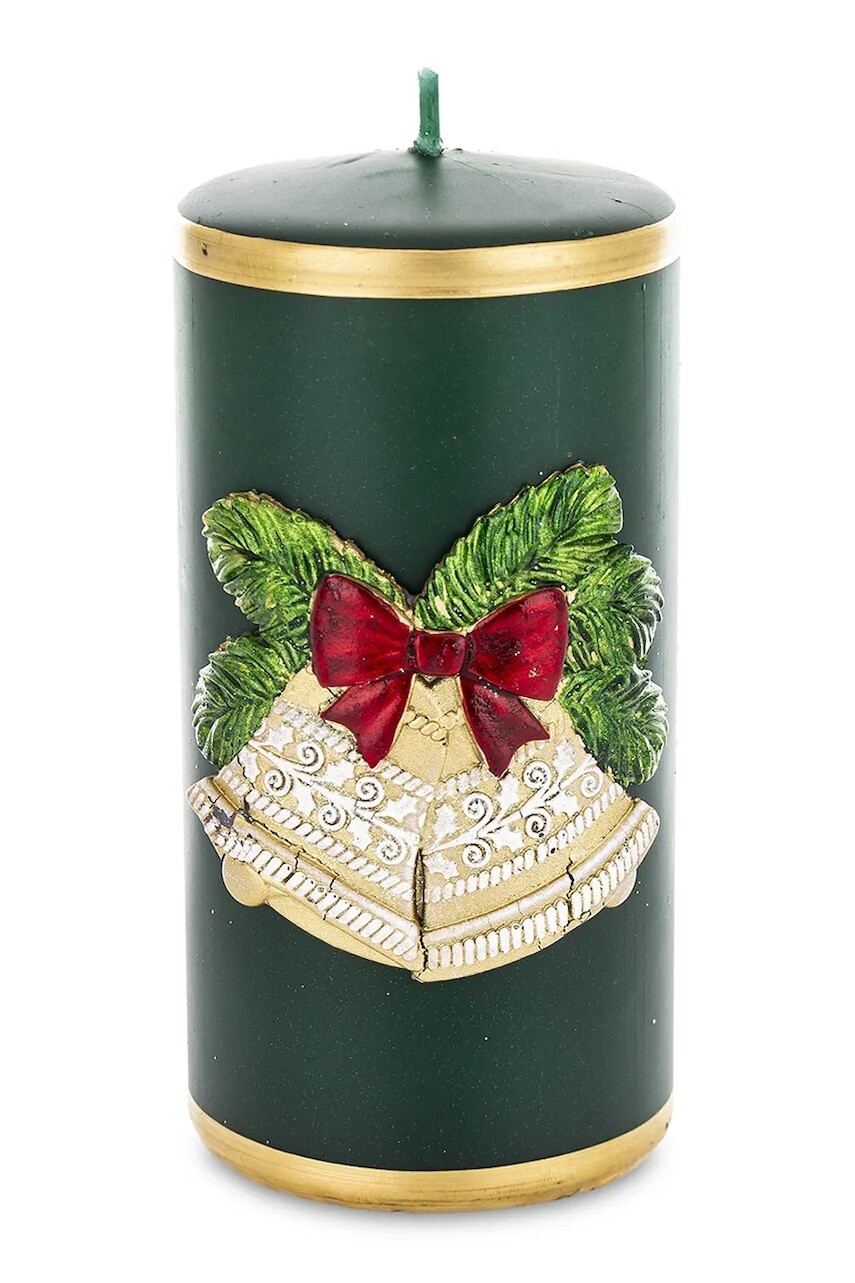 Ozdobná sviečka home & lifestyle 14 x 7 x 7 cm zelená farba