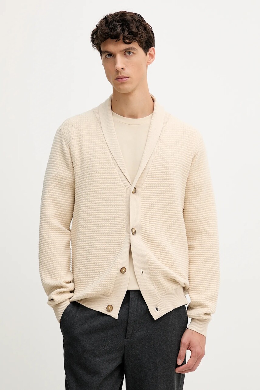 Kardigán Lindbergh béžová farba, 30-831058