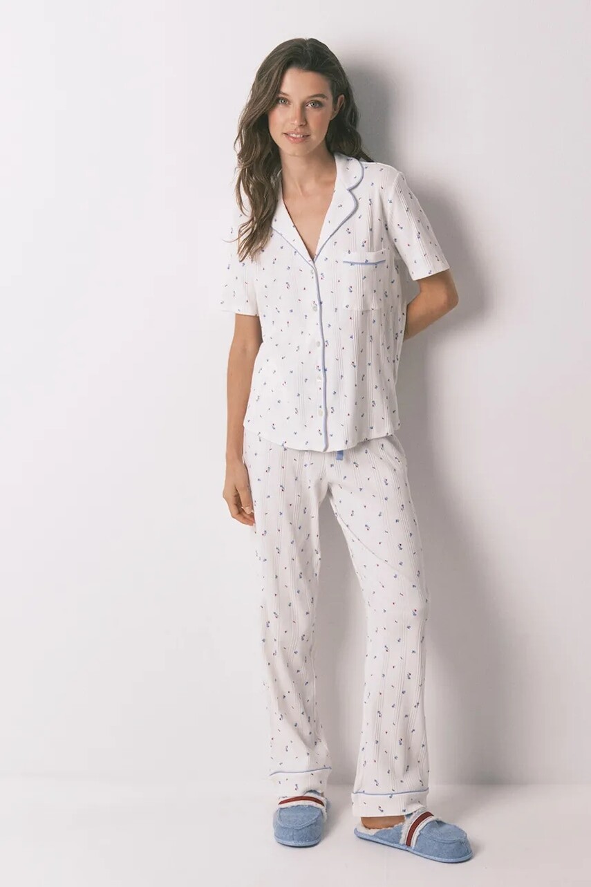 Pyžamo women'secret dámske, béžová farba, bavlnené, 3132138