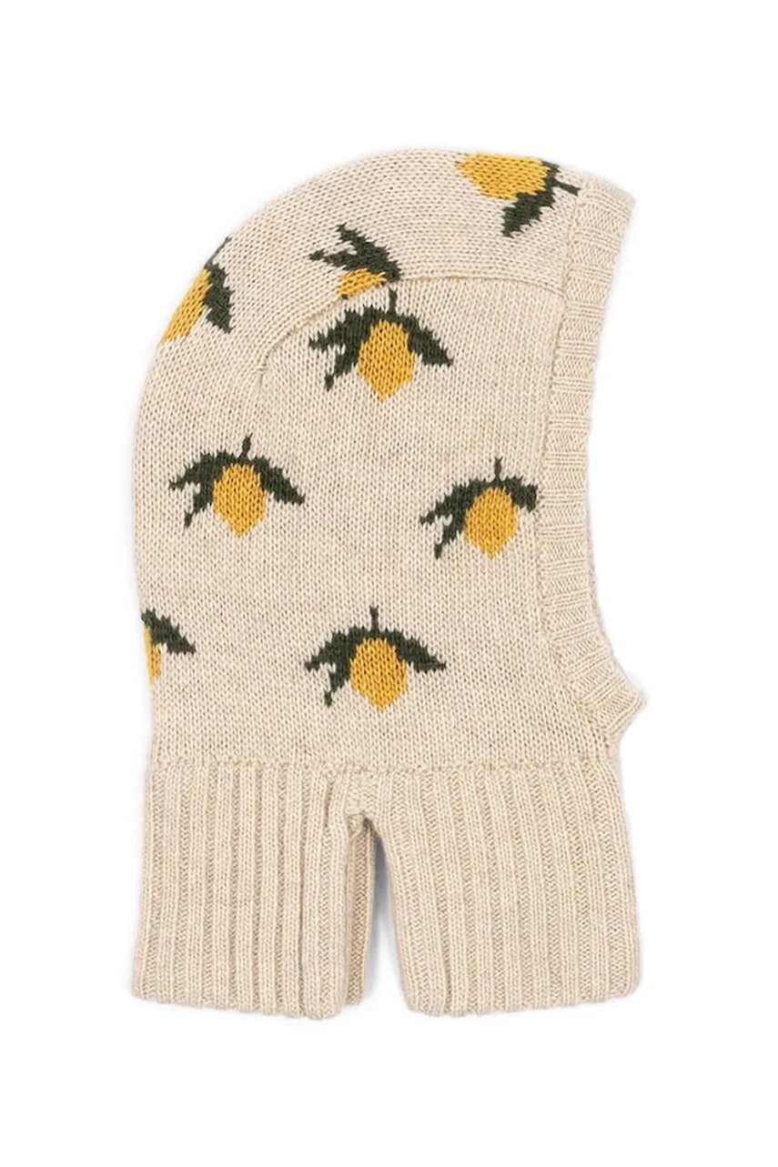 Kukla Konges Sløjd BELOU LEMON KNIT BALACLAVA zelená farba, KS103713