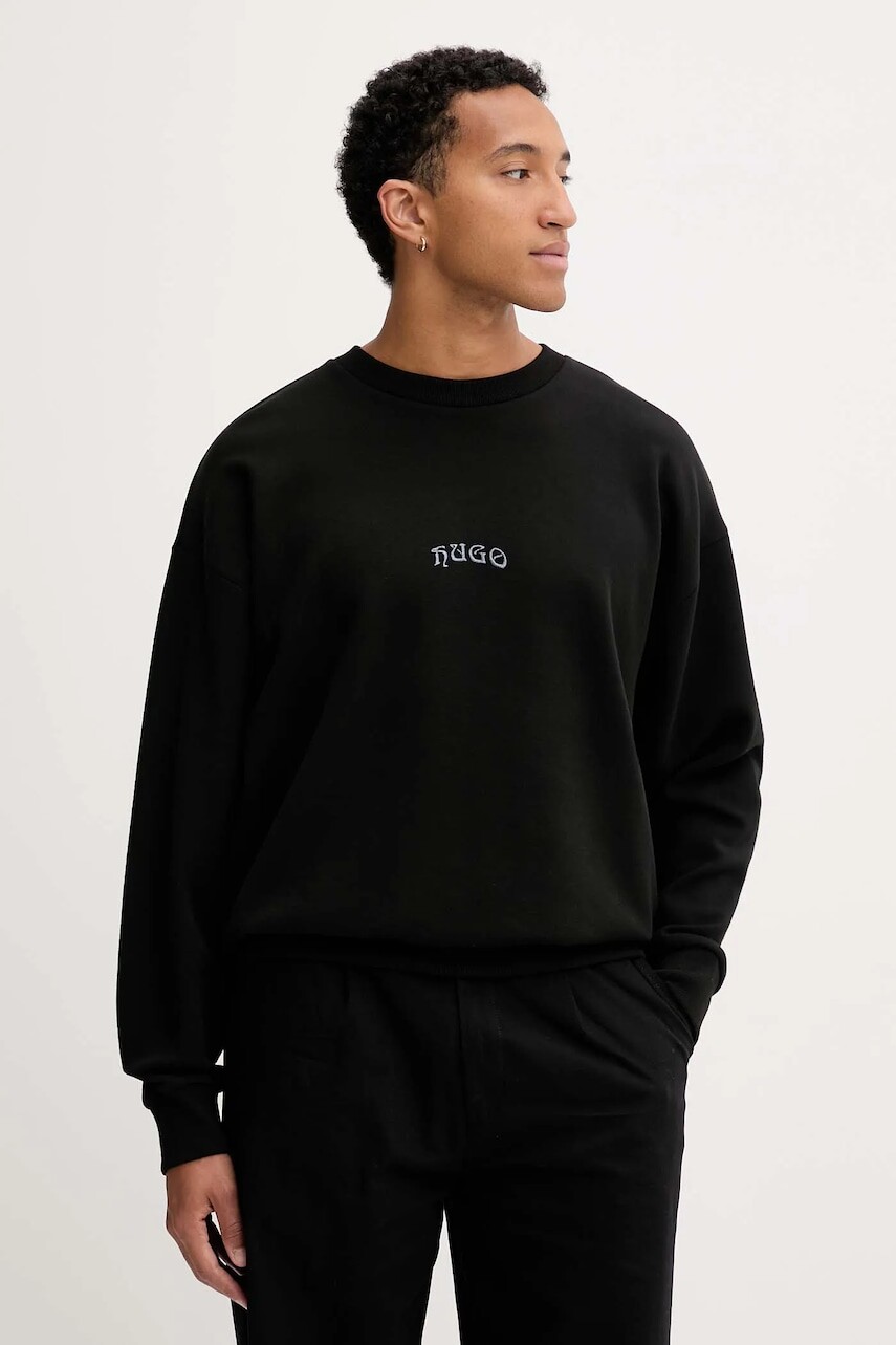 Mikina HUGO čierna farba, vzorovaná, 50546800