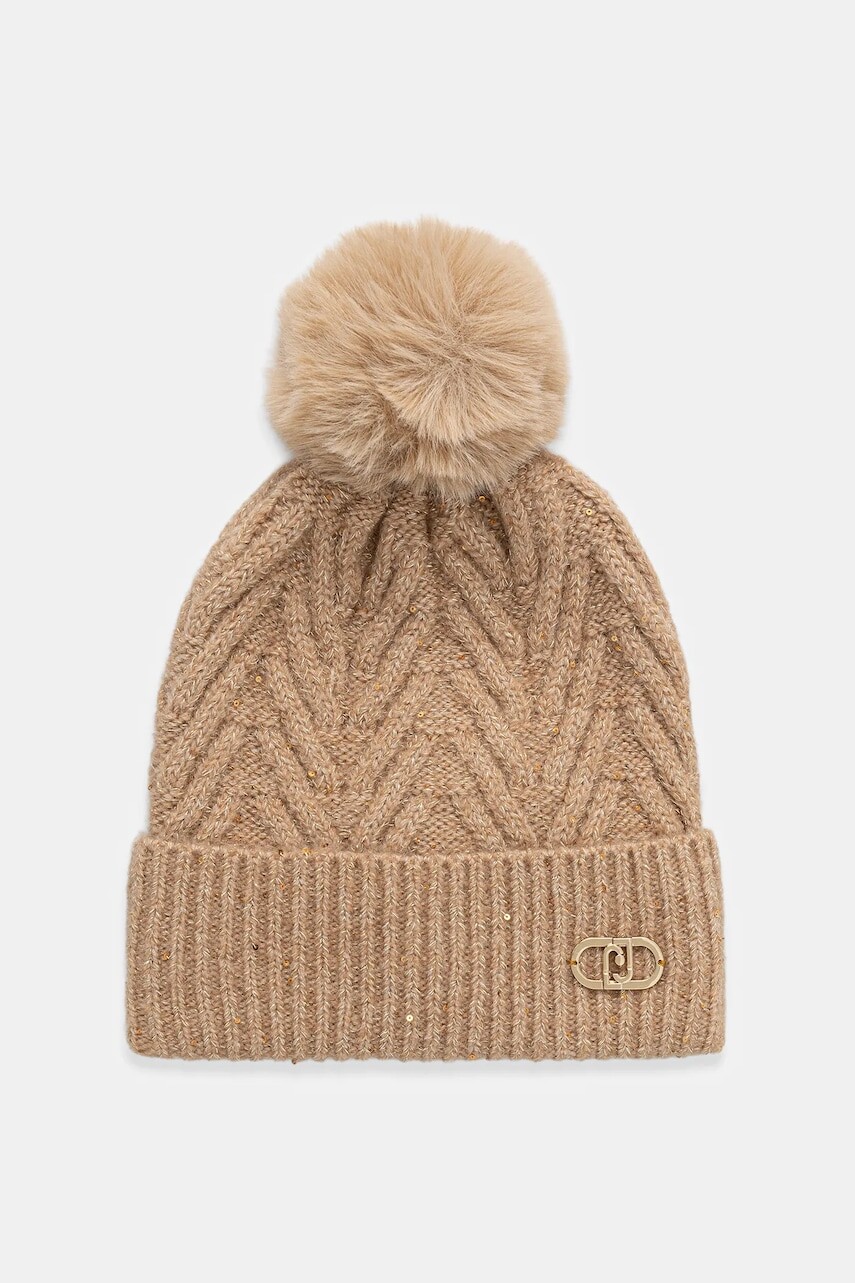 Čiapka s prímesou vlny Liu Jo béžová farba, 2F5009.M0300