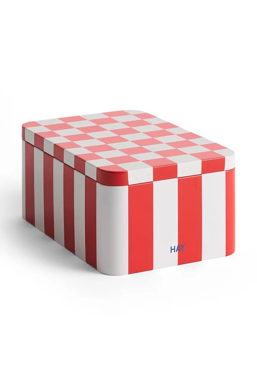 Nádoba s vekom HAY Tin Container S/17 x 11,1 x 7,3 cm červená farba
