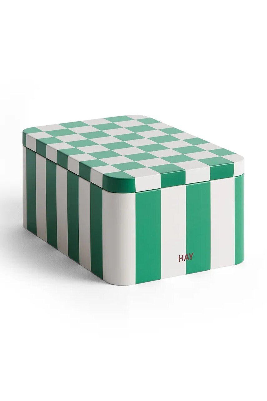 Nádoba s vekom HAY Tin Container S/17 x 11,1 x 7,3 cm zelená farba