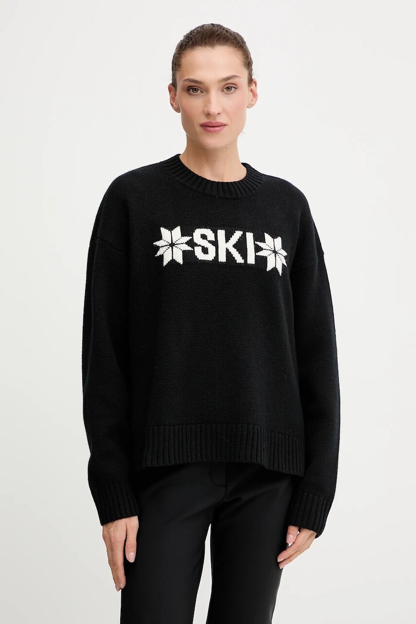 Sveter s prímesou vlny Helly Hansen BLISS čierna farba, hrejivý, 54604