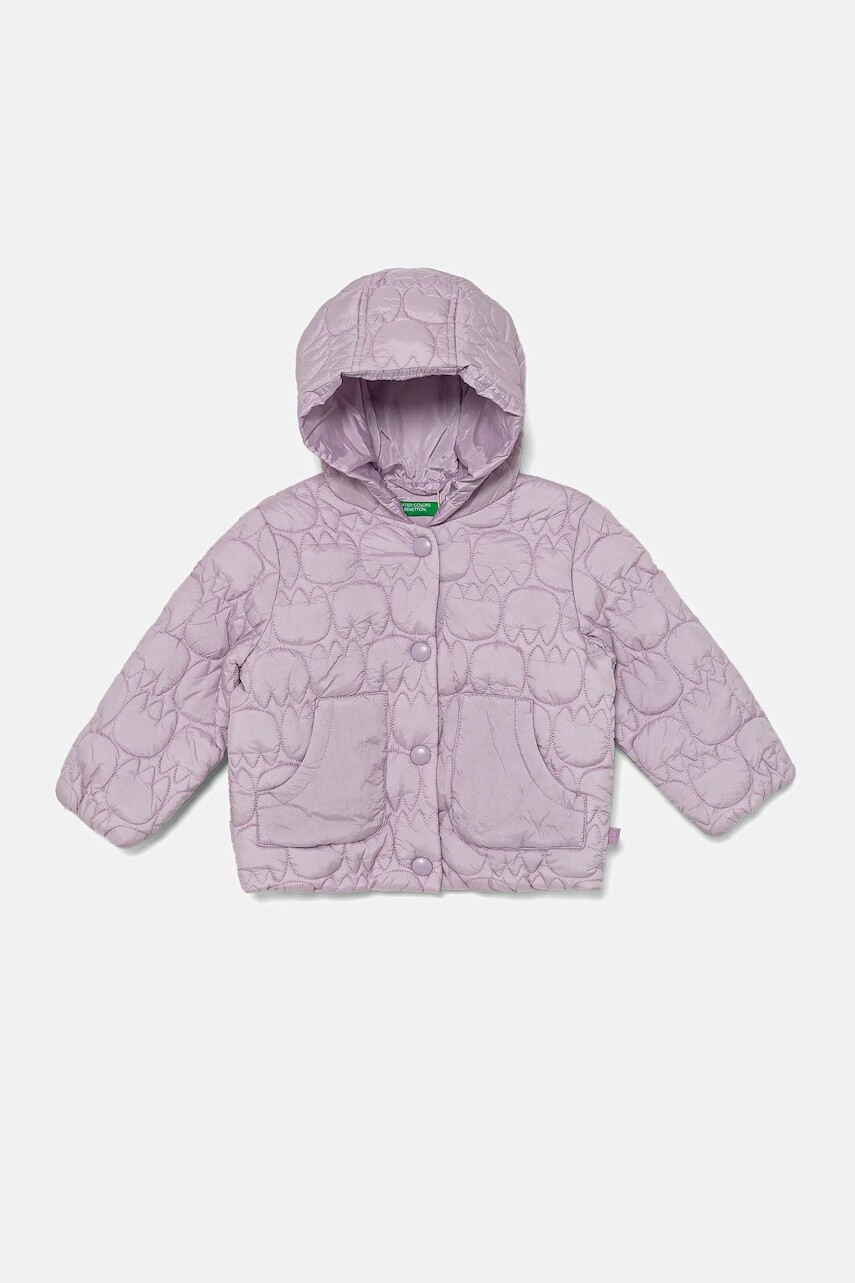 Detská bunda United Colors of Benetton fialová farba, 2YCUGN042