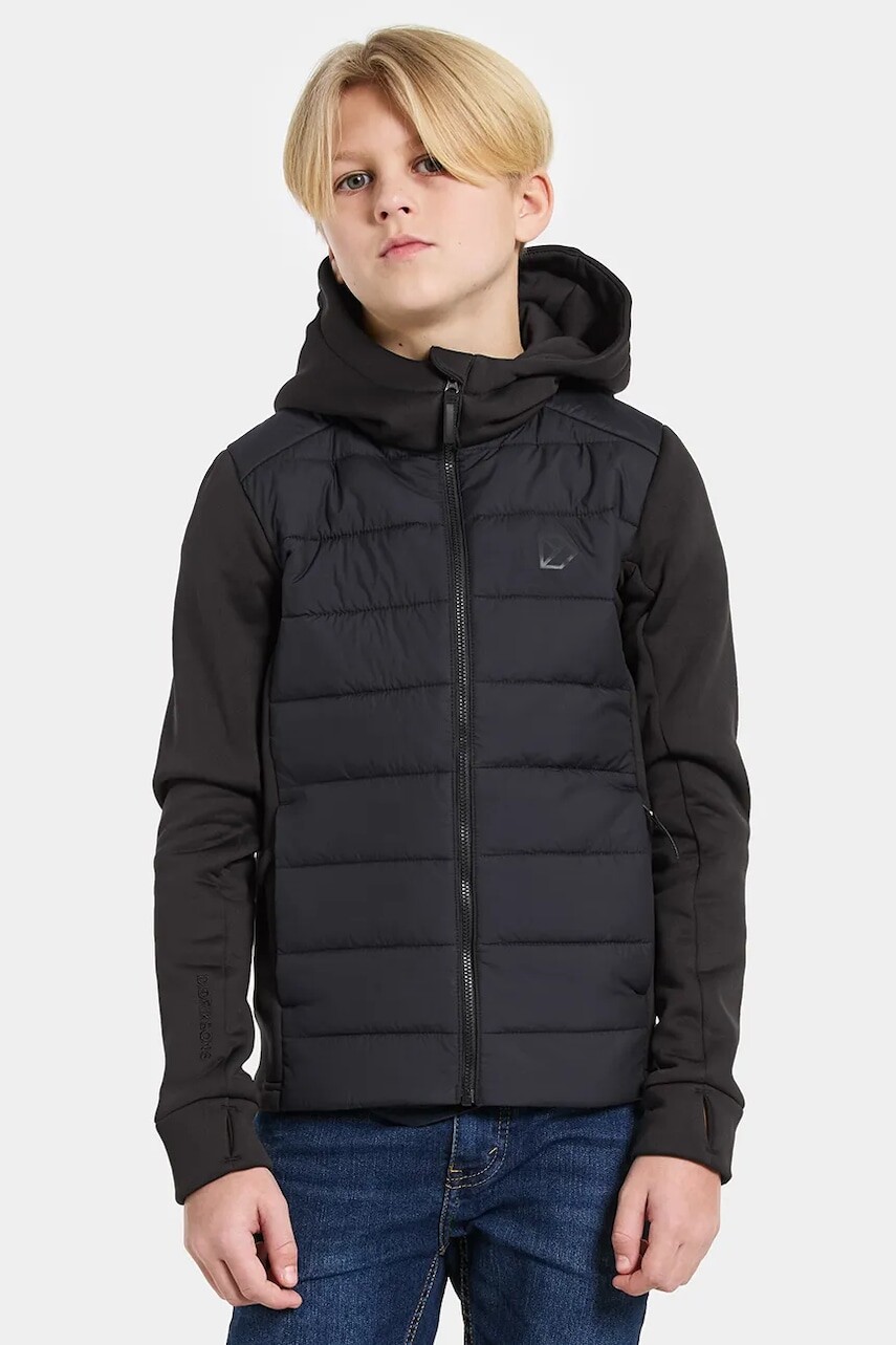 Bunda Didriksons KAPRIS KIDS FZ 3 čierna farba, 505956