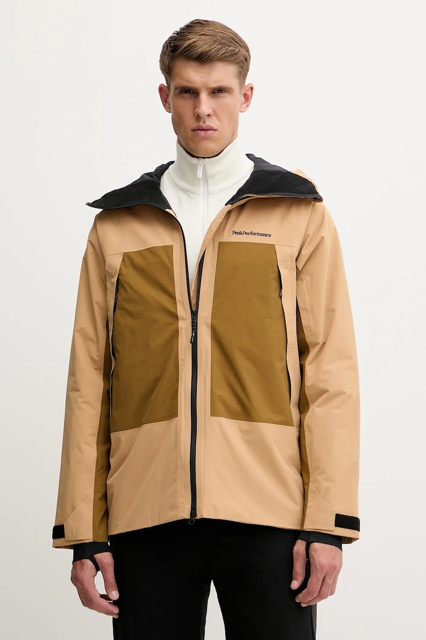 Lyžiarska bunda Peak Performance Edge béžová farba, G80496