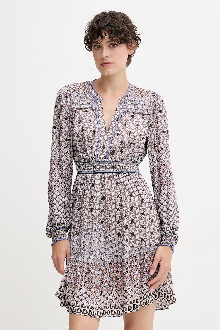 Šaty Hale BOB hnedá farba, mini, áčkový strih, 55RY660A