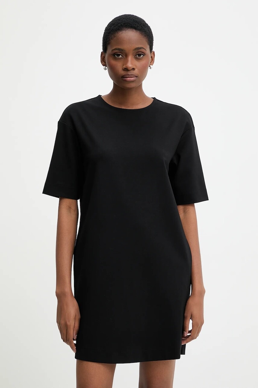 Šaty United Colors of Benetton čierna farba, mini, rovný strih, 47CKDV0BW