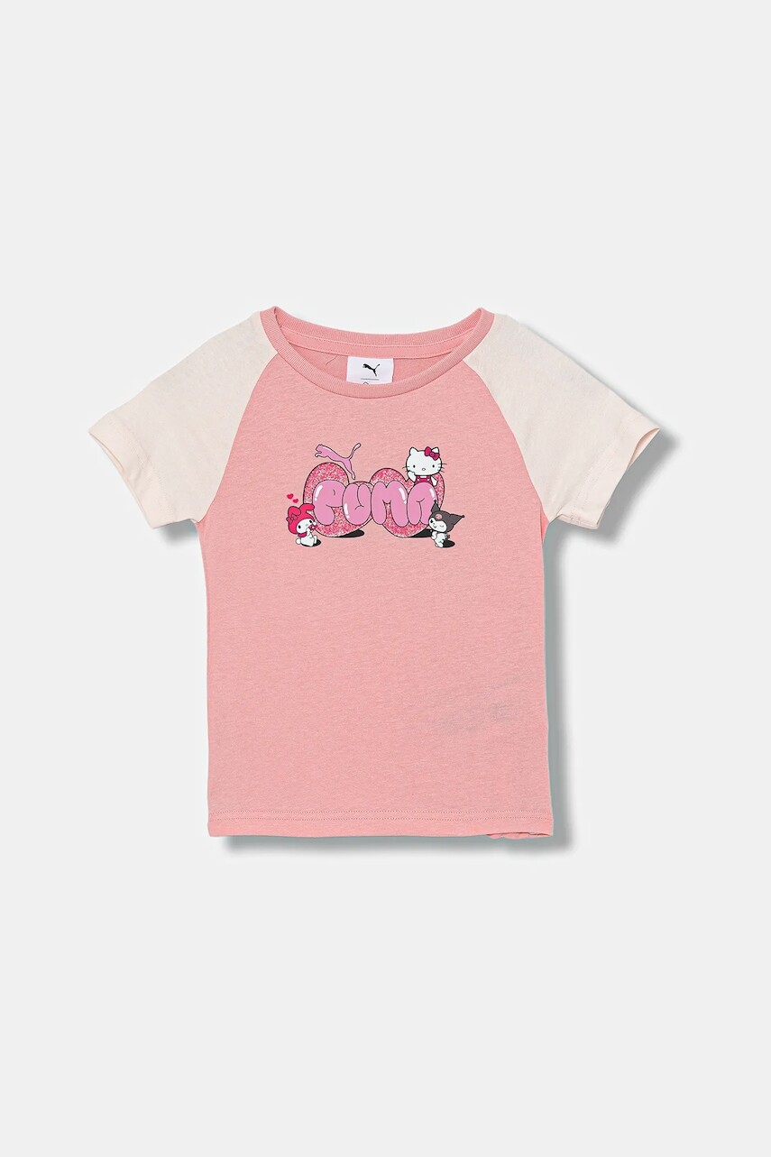 Detské bavlnené tričko Puma PUMA X HELLO KITTY & FRIENDS Slim Tee ružová farba, 632391