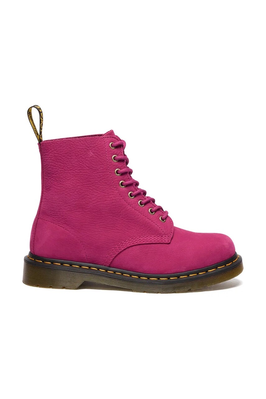 Členkové topánky Dr. Martens 1460 Pascal ružová farba, na plochom podpätku, DM42596650