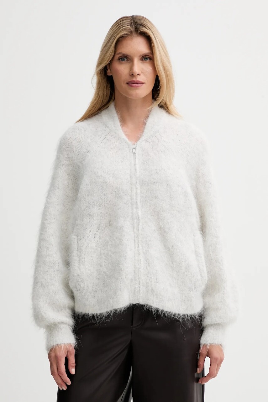 Kardigan s prídavkom alpaky American Vintage šedá farba, ľahký, NIB19A