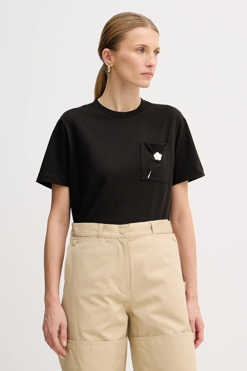 Bavlnené tričko Kenzo dámske, čierna farba, FF52TS1504SG.99J