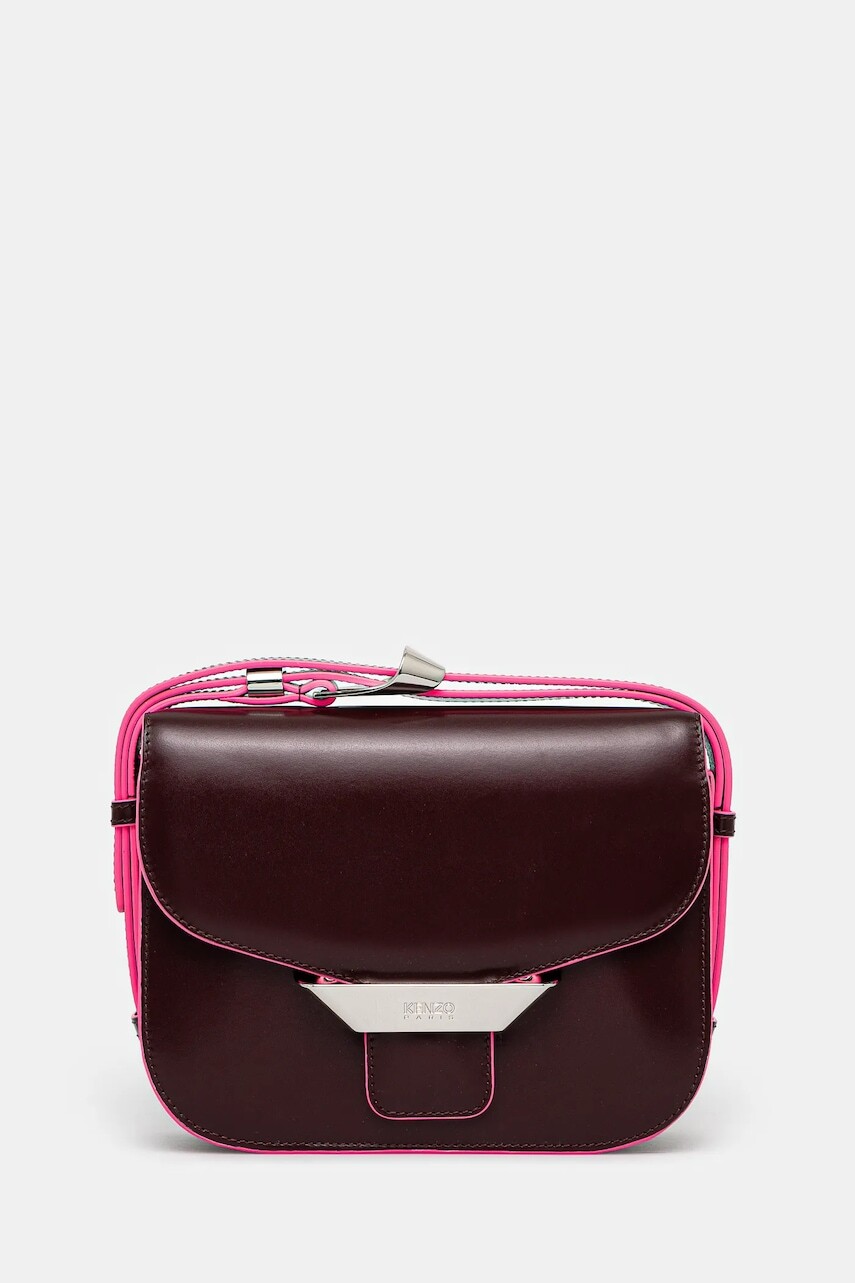 Kožená kabelka Kenzo bordová farba, FF52SA318L3B.24