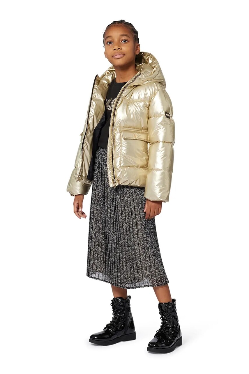 Detská bunda Michael Kors zlatá farba, R30462