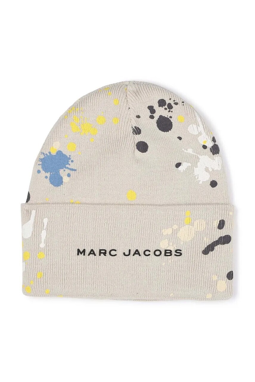Detská bavlnená čiapka Marc Jacobs béžová farba, W60685