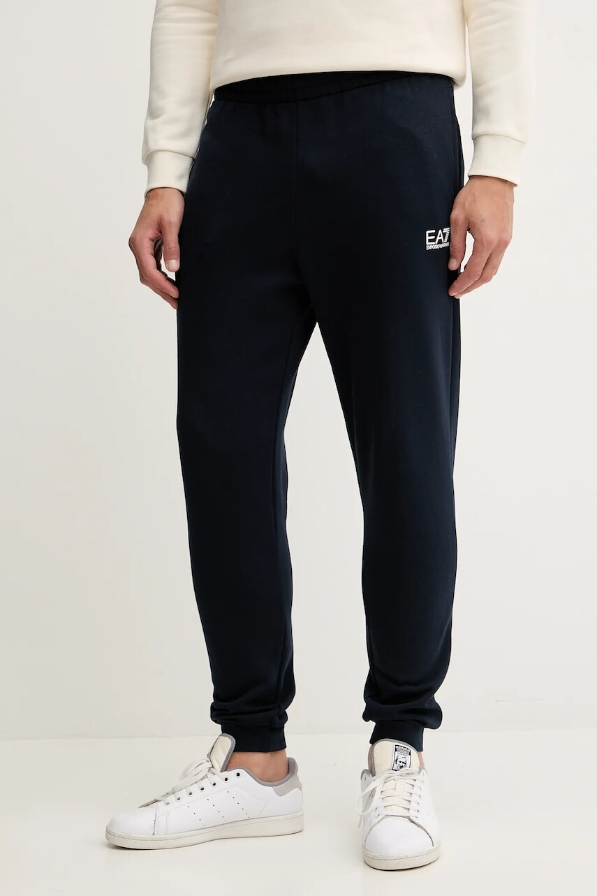 Tepláky EA7 Emporio Armani tmavomodrá farba, melanžová, PJVTZ.8NPP64