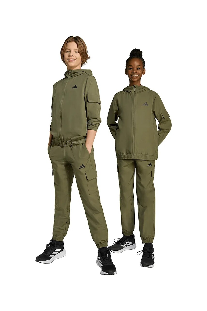 Detská tepláková súprava adidas 2-pak zelená farba, JX0203