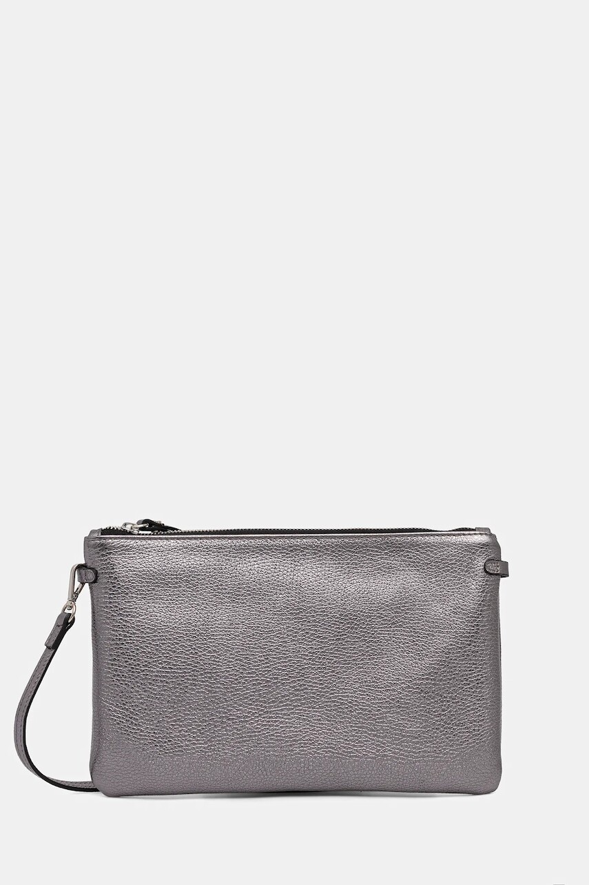 Kožená kabelka Gianni Chiarini HERMY strieborná farba, BS.3695.GRN.LM