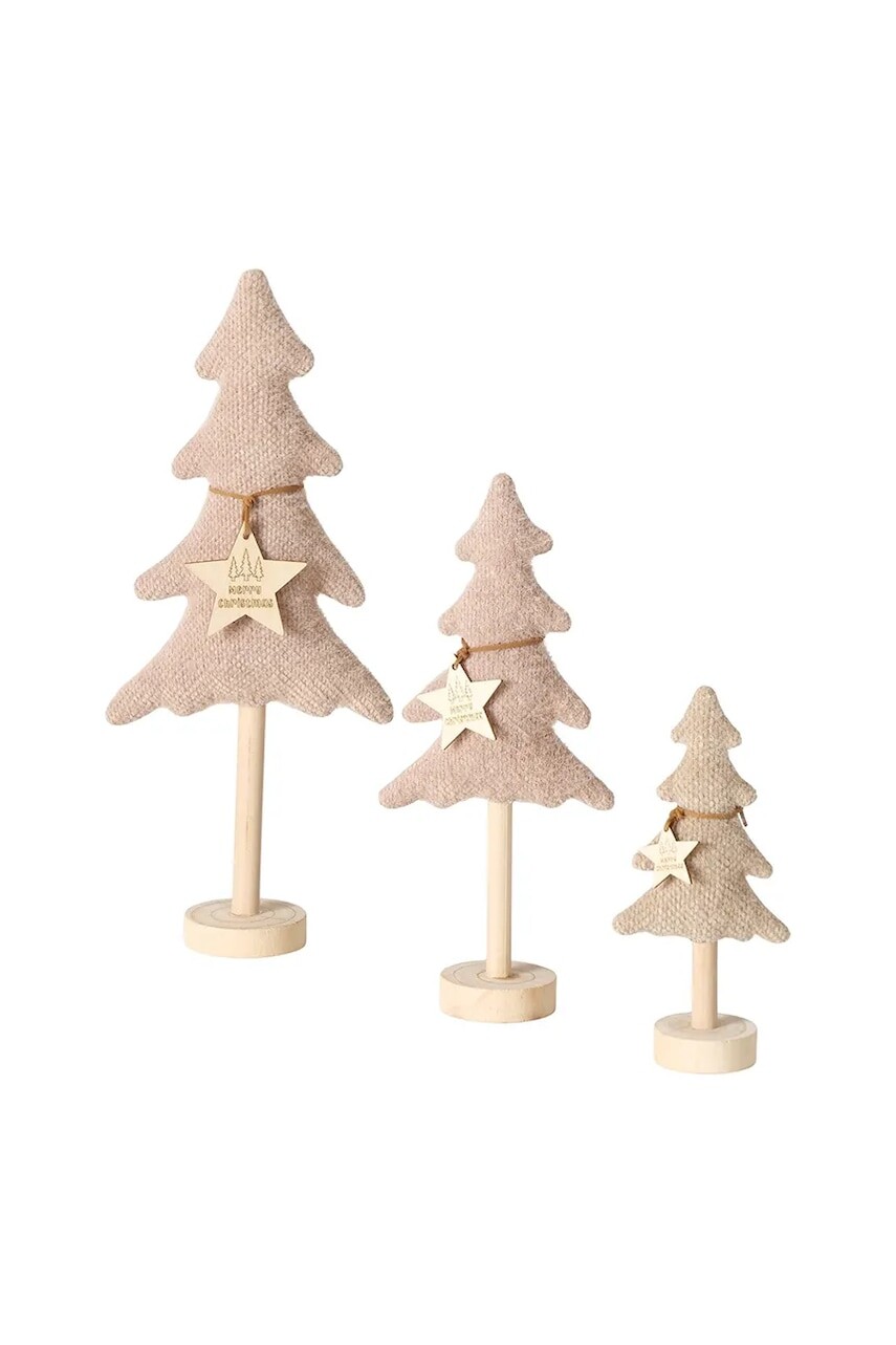 Ozdobný vianočný stromček Boltze Arvore 33 / 22 / 43 cm 3-pak béžová farba