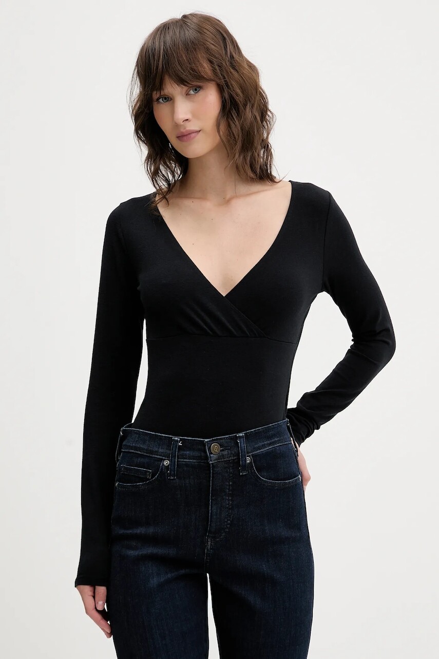 Tričko s dlhým rukávom Hollister Co. čierna farba, KI339-5066-900