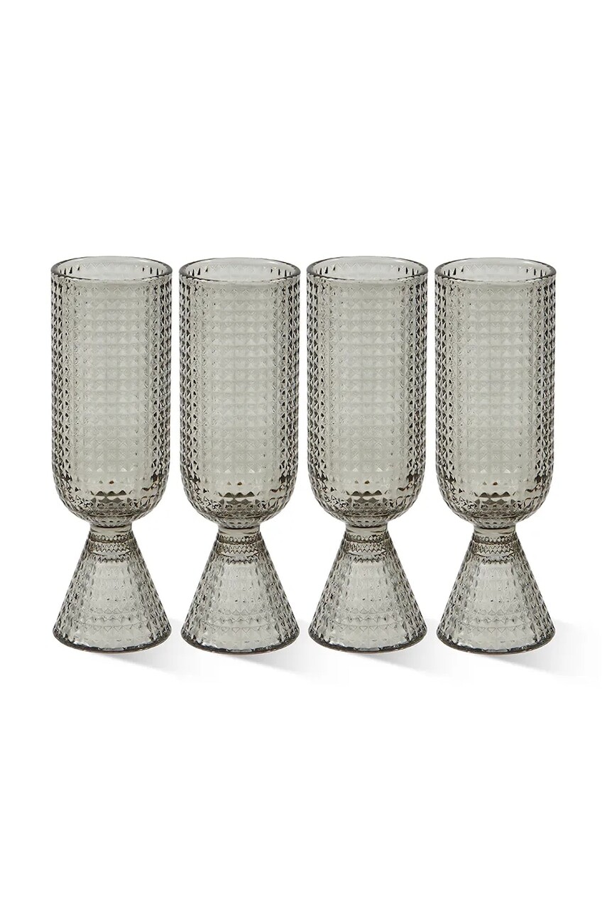Sada pohárov Pols Potten rooftop 390 ml 4-pak šedá farba