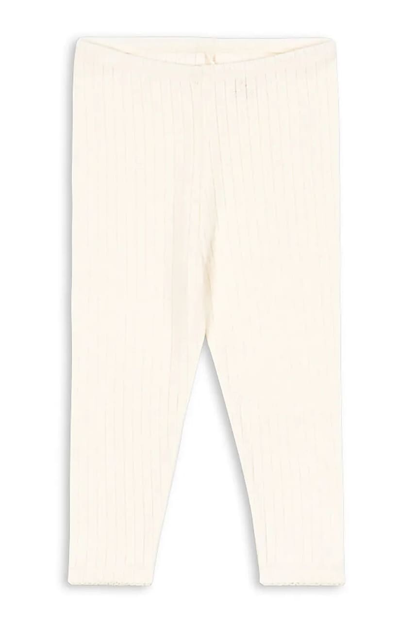 Detské bavlnené legíny Konges Sløjd MINNIE PANTS GOTS béžová farba, jednofarebná, KS104378