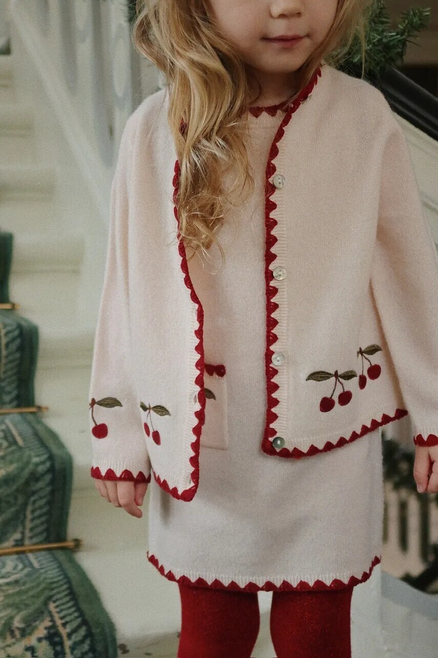 Detský vlnený kardigan Konges Sløjd COLLETTE CARDIGAN béžová farba, KS104270