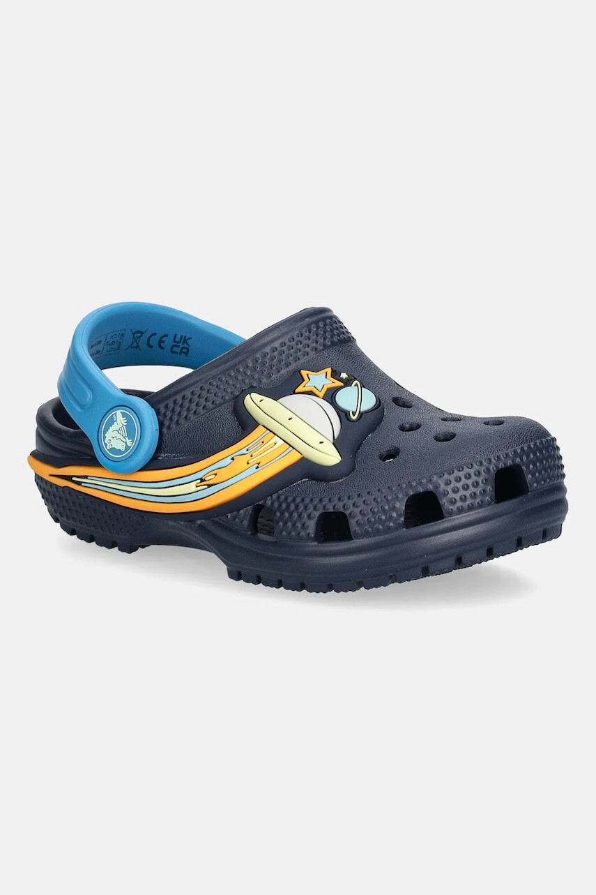 Detské šľapky Crocs CROCS CLASSIC UFO LIGHTS CLOG tmavomodrá farba, 211623