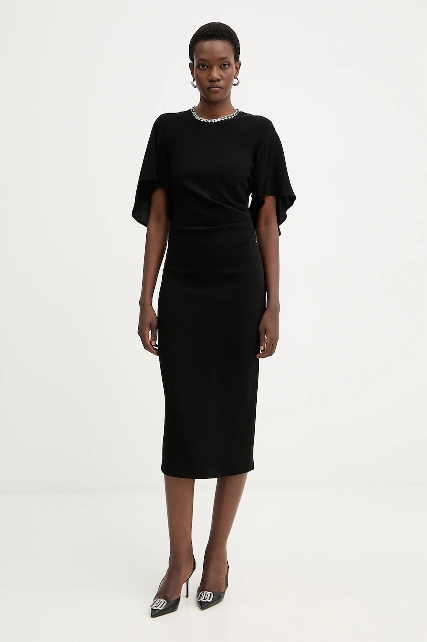 Šaty Pinko čierna farba, midi, priliehavé, 105583 A2Q2